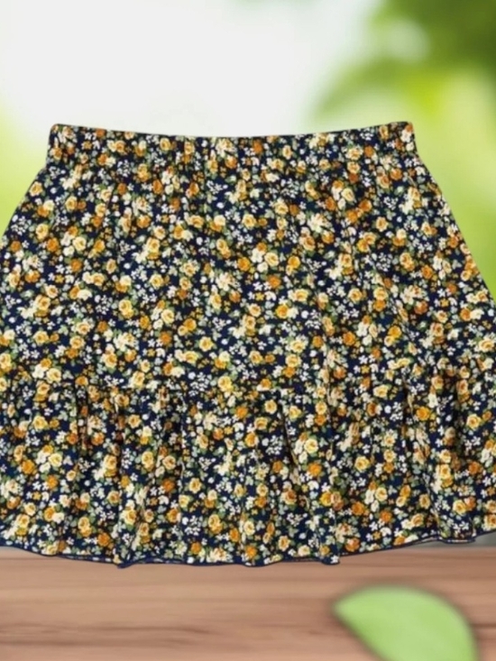 Dresses & Skirts - Women's Navy Floral Ruffle Skirt